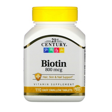 ‼️พร้อมส่ง 21st Century , Biotin (ไบโอติน) 800 mcg