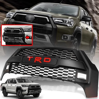 หน้ากระจังแต่ง กระจังหน้า TOYOTA รีโว่ ROCCO กระจังหน้าแต่ง REVO ร็อคโค่ 4 WD ปี 2020+ สีดำด้าน LOGO แดง