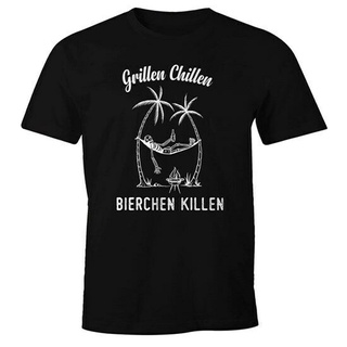 【Hot】เสื้อยืด พิมพ์ลายสโลแกนบาร์บีคิว Chill Bar Killen ตลก สําหรับผู้ชาย