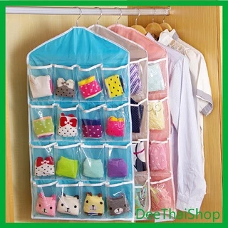 DeeThai ที่เก็บถุงเก็บถุงเท้า เก็บชุดชั้นใน แบบแขวน ที่แขวนกระเป๋า socks storage bag
