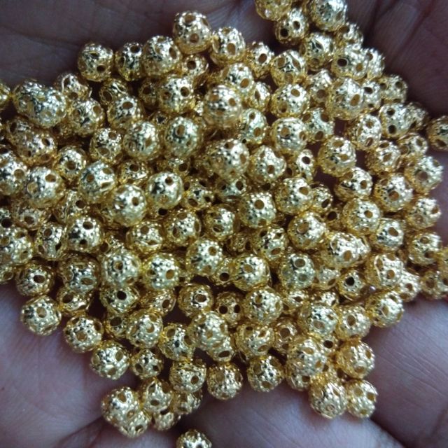 Gold Net ลูกปัดลูกบอล spacer 4mm 6mm 8mm 12mm