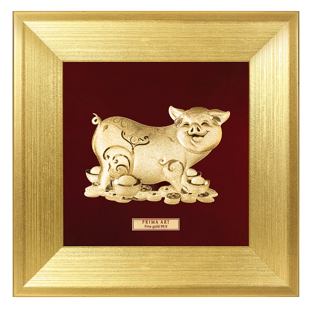 PRIMA  ภาพหัตถศิลป์หมูบนกองทอง 704S0503-04
