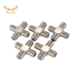 สายเคเบิ้ล F-Type Coax 4-Way Coax Combiner Female To 4 Female สําหรับเสาอากาศ Vcr เสาอากาศทีวีดาวเทียมเซียร์ 5 แพ็ค