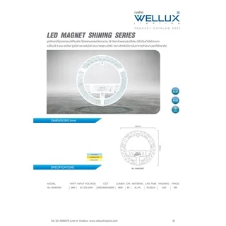 WELLUX แผงไฟแม่เหล็ก 3 แสง 36W แสงขาว แสงวอร์ม แสงคลู ทดแทนหลอดนีออนกลม LED CIRCLE MODULE 3 STEP