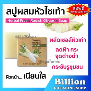 [ ส่งฟรี ] สบู่ล้างหน้า ผสมหัวไชเท้า กิฟฟารีน Herbal Fresh Radish Glycerin Soap GIFFARINE ลดเลือน สิว ฝ้า กระ