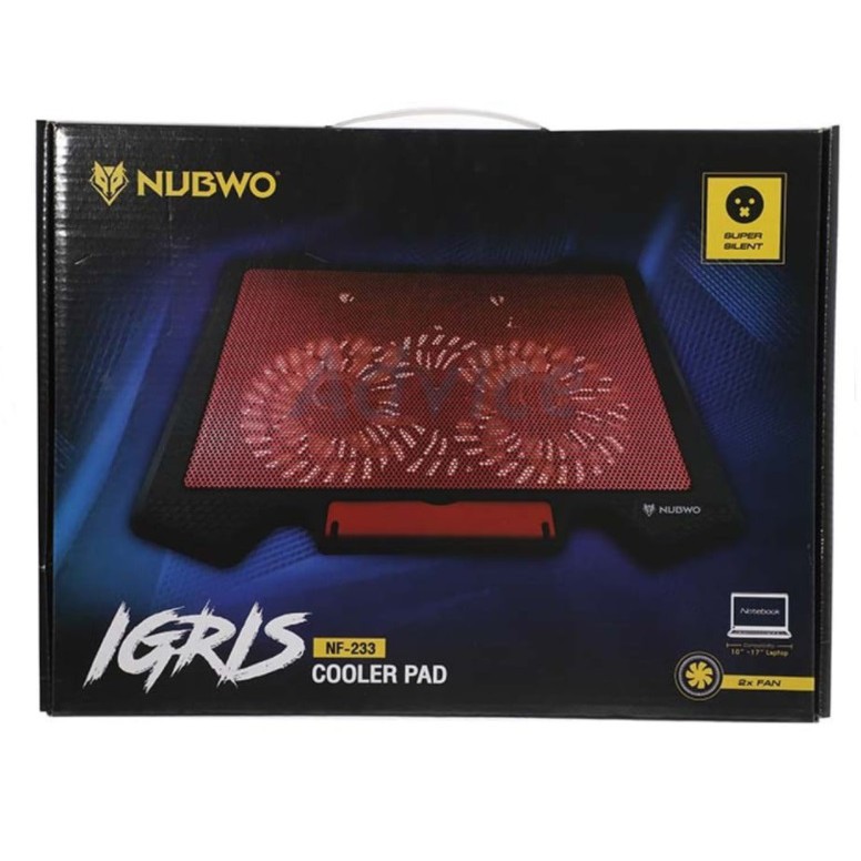 NUBWO NF-233 ระบายความร้อนได้ดีเยี่ยมพัดลมโน็ตบุ๊ค2ใบพัด ไฟสีฟ้าสวยๆ NF233 Cooler Pad