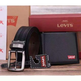 💕 Levi’s Men’s Belt and Wallet Gift Set เซทสุดคุ้มทั้งกระเป๋าสตางค์