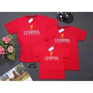 เสื้อยืด เสื้อครอบครัว แนวฟุตบอล ผ้าคอตตอนสกรีนลาย(LiverPool Fanclub)ลิเวอร์พูลแฟนคลับราคาต่อตัว