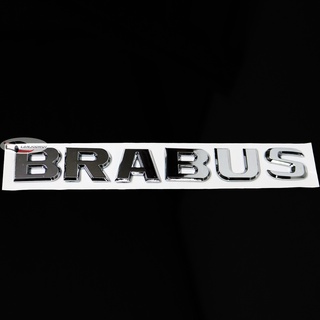 โลโก้รถ 3D BRABUS สติ๊กเกอร์ ตัวนูน ขนาด 3 x 23 cm. สีโครเมี่ยม สำหรับ ตกแต่ง Mercedes Benz