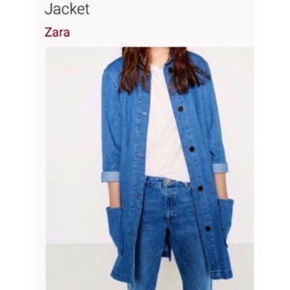 ZARA WOMAN ของแท้100% สภาพใหม่คะ  Zara the levita blue denim jacket size xs อก 42-44 “ ยาว 36”