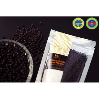 พริกไทยกำปอตดำ (Black Kampot Pepper) 100 กรัม พริกไทยดำ พริกไทยกัมปอต พริกไทยเขมร