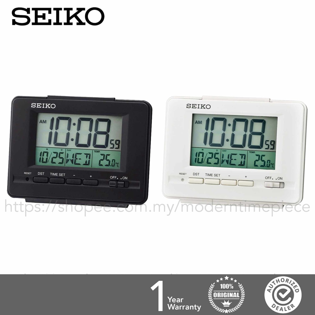 SEIKO QHL078 (QHL078K/QHL078W) นาฬิกาปลุกดิจิตอล Jam Loceng