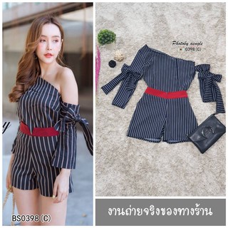 ราคา 239 บาท  Set 2 ชิ้น งานสวย น่ารักมากคะ เสื้อแขนยาวทรงปาดไหล่ ลายริ้ว ผูกโบว์ที่แขนเสื้อ  แพทเทินดีเว่อคะบอกเลย