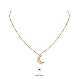 Haus of Jewelry - SELENE MOONLIGHT NECKLACE สร้อยคอ เงินแท้ ประดับเพชรคิวบิกเซอร์โคเนีย (Cubic Zirconia)