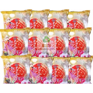 บ้านสันติราส ขนมเปี๊ยะไส้ถั่ว 150 กรัม 12 ชิ้น Baan Suntiras Moon cake with Bean 150 g x 12 pieces