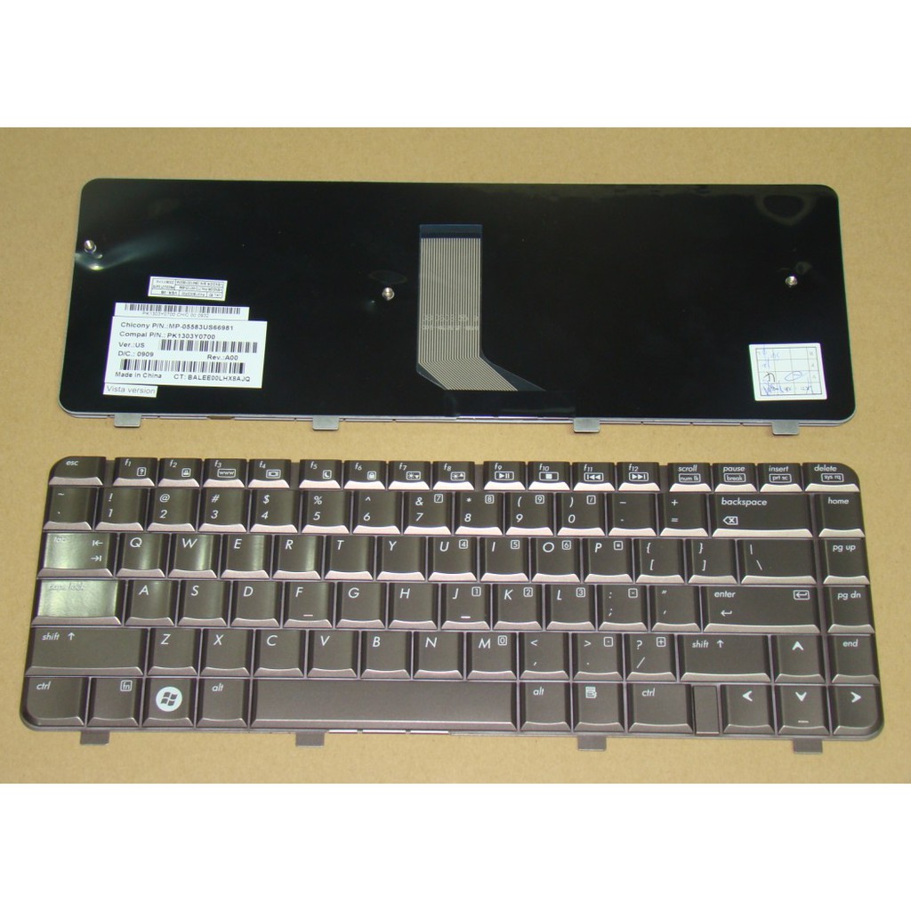 Hp pavilion DV4 DV4-1000 DV4-2000 คีย์บอร์ด สีน้ําตาล SPS-495646-01 P/N PK1303Y0700 -ตกแต่งใหม่