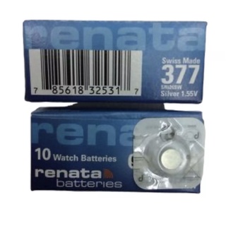 ถ่านกระดุม ถ่านนาฬิกา Renata377 (SR626SW) 1.55V Watch batteries(Swiss Made)แพคกิ้งเม็ดเดี่ยว ของใหม่ ของแท้