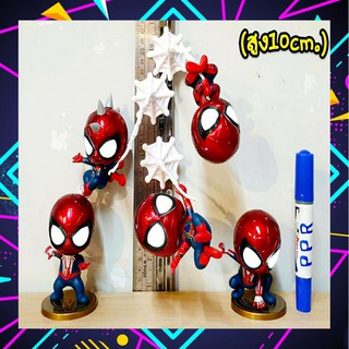 Model SpiderMan สไปเดอร์แมน 5ตัว มีไฟ 10cm. #ปอ ปริน