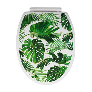 ฝารองนั่งพลาสติก MOYA L-20202 ลายใบไม้PLASTIC TOILET SEAT MOYA L-20202 LEAF