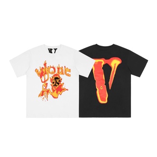 ราคาต่ำสุดVlone เสื้อยืดแขนสั้น ผ้าฝ้าย พิมพ์ลาย แฟชั่นสําหรับผู้ชาย และผู้หญิงS-3XL