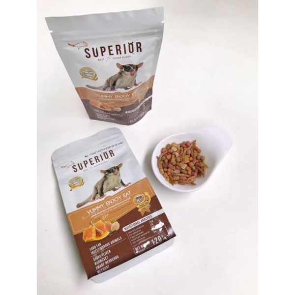 Superior Enjoy 150กรัม อาหารเม็ดผสมสำหรับ ชูการ์ไกลเดอร์ อาหารเม็ดผสม สำหรับชูการ์ไกลเดอร์ ~ • S U P E R I O R • ~