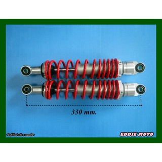 HONDA CHALY DAX CF50 CF70 ST50 ST70 "RED" REAR SHOCK SET (330 mm.) // โช๊คอัพ โช๊คหลังอ สีแดง ไส้เงิน แหวนชุบ ชาลี