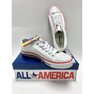 * Clearance** All America รองเท้าผ้าใบลําลอง สีขาว เหมาะกับการเรียน