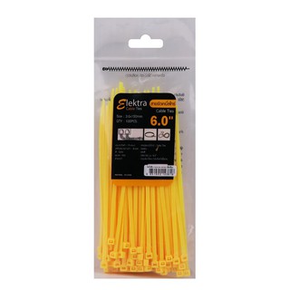 เคเบิ้ลไทร์ สายรัด หนวดกุ้ง  ELEKTRA 6 นิ้ว 150 มม. สีเหลือง CABLE TIES YELLOW 6 INCHES 150MM ELEKTRA