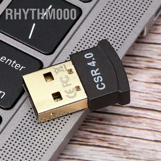 Rhythm000 อะแดปเตอร์รับสัญญาณบลูทูธ 4.0 ไร้สาย Usb Mini Bt