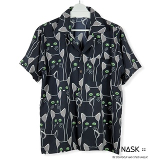 เสื้อฮาวาย nask (Hawaii shirt) เชิ้ต ผ้าไหมอิตาลี เนื้อผ้าบาง ทิ้งตัว เพียงแค่ซัก สะบัด ตาก ก็ใส่ได้แล้ว - H2103