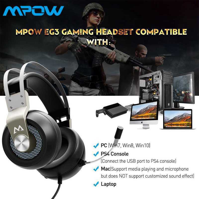 ☫✠☫【Mpow EG3 PRO】Gaming Headphone with Mic Bass 7.1 Surround Sound Headset For PC PS4 Xbox