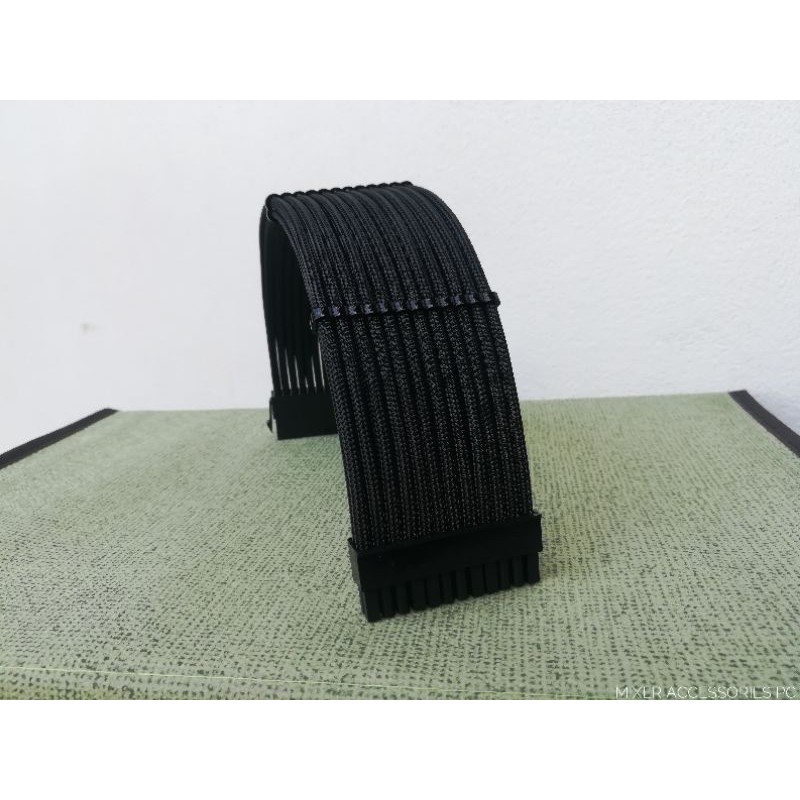 สายถักแต่งคอม 24pin MB สีดำล้วน Sleeve cable