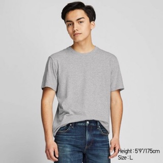 Uniqlo ของแท้ 100%| MEN เสื้อคอกลมแขนสั้นแบบดราย