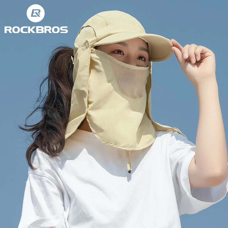 【TH Delivery】ROCKBROS หมวกกันแดด 360° หมวกบักเก็ต ป้องกันยุง ป้องกันแดด สามารถถอดออกได้ เหมาะสําหรับทุกเพศ