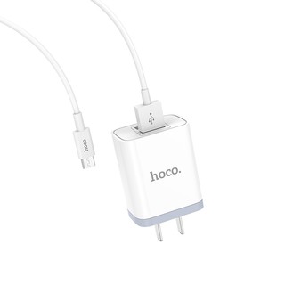 Hoco Wall charger “C50 Luster sharp” dual port set with cable Micro USB