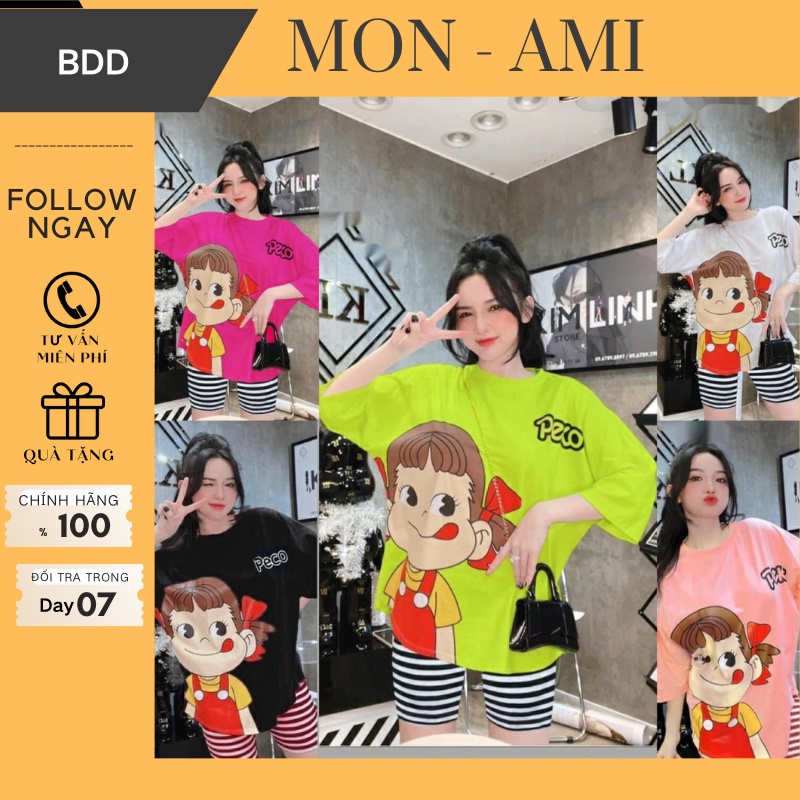 ชุดอยู่บ้านผู้หญิงผ้าคอตตอน 100% มี 3 ไซส์ กลาง 45-80กก. MONAMI BDD08
