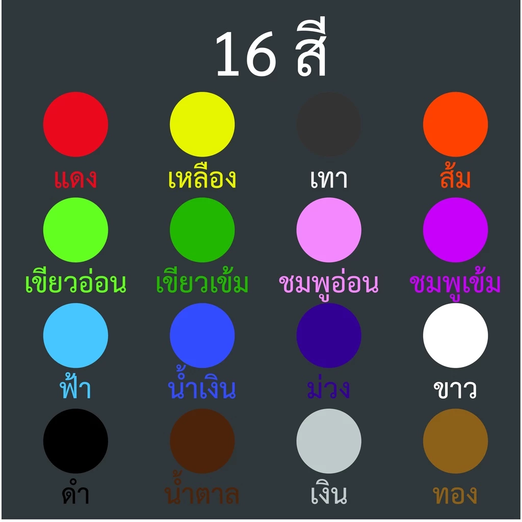 สติกเกอร์ จุด สี วงกลม ตกแต่ง ขนาด 8 10 13 16 19 25 มิลลิเมตร mm. thumbnail 6