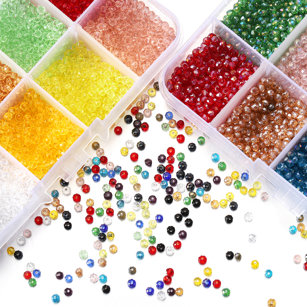 ลูกปัด ลูกปัดคริสตัล ลูกปัดแก้วใส ลูกปัดคริสตัลแบน (3mm*3000pcs /Box)