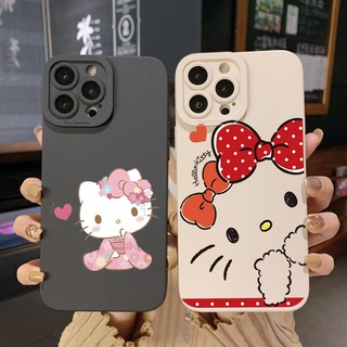 เคสโทรศัพท์มือถือ ขอบสี่เหลี่ยม ป้องกันเต็มเครื่อง ลายเฮลโลคิตตี สําหรับ VIVO Y15A Y15S T1 5G T1X Y02S Y21S Y21A Y21S Y33S Y12S Y11S Y12A Y01 Y1S Y20s Y20A