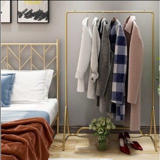 ถูกที่สุด!!! ราวสีทอง ราวไลฟ์สด ราวแขวนผ้า ขนาด 80x40x150 CM. สินค้าพร้อมส่ง