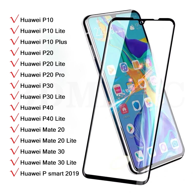 Huawei Mate 40 Pro Mate 30 Mate 20 X Huawei P40 Pro+ P30 Curved Edge Full Cover Tempered Glass Scree