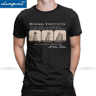 [S-5XL] Gdf21a3 เสื้อยืดผ้าฝ้าย แขนสั้น พิมพ์ลายนักฟิสิกส์ Nikola Tesla UY32ER24746