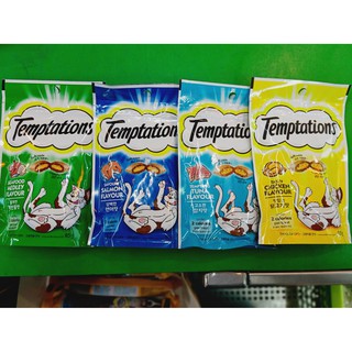 Temptations ขนมแมวกรุบกรอบ แบบสอดใส้ครีม 85g