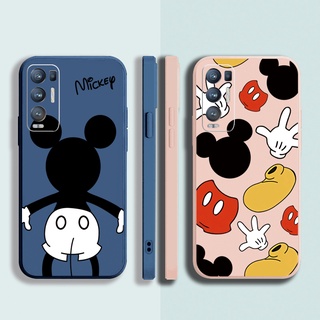 for OPPO Reno6 Z 5G Reno 5 Pro 4 4G 3 Reno2 Z F Cute Mickey Minnie Mouse Couple Square Straight Edge Soft Silicone Cover Duable Phone Case