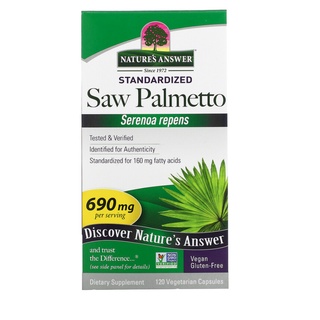 Natures Answer Saw Palmetto Full Spectrum Herb 690 mg 120 Vegetarian Capsules