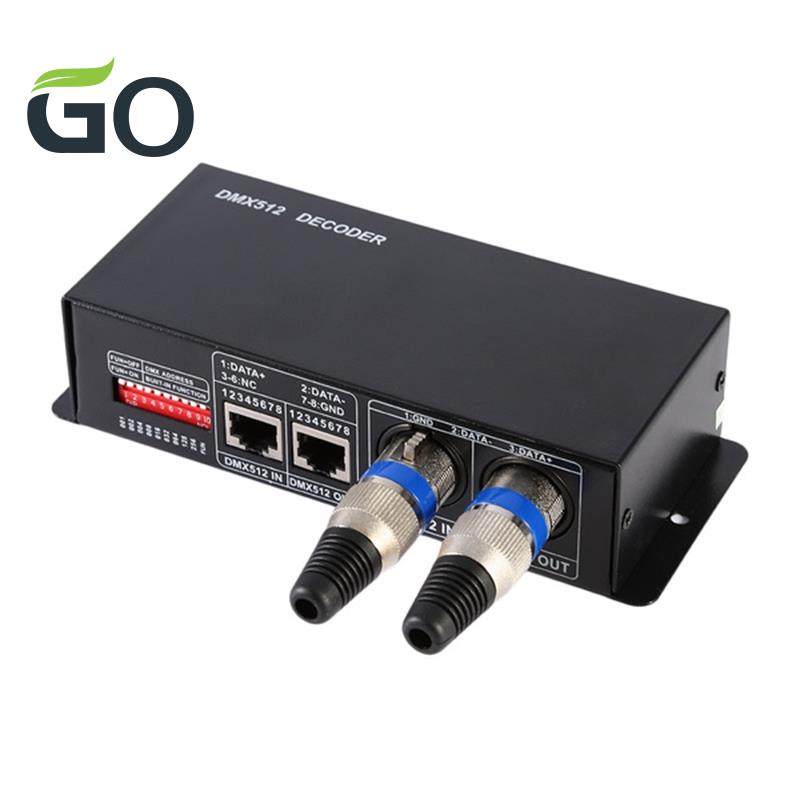 ถอดรหัสควบคุม 3CH DC12-24V RGBW DMX 512 LED RGB LED DMX512 DMX512-3CH