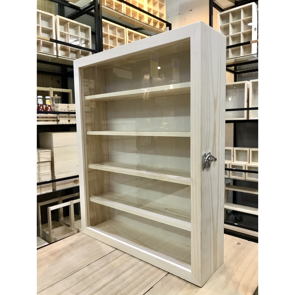 ตู้กระจก 5 ชั้น ใส่แว่นตา เครื่องประดับ โชว์โมเดล ของสะสม ตู้ยา ภายนอก  34X43X9.5 Cm ภายในช่อง ลึก 3 นิ้ว สูง 3 นิ้ว | Shopee Thailand