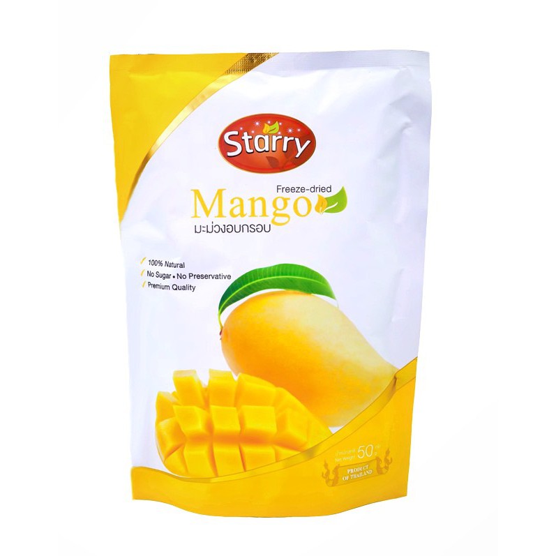 Starry Freeze-dried Fruit Mango มะม่วงฟรีซดราย มะม่วงอบกรอบ ตรา สตาร์รี (30g & 50g)
