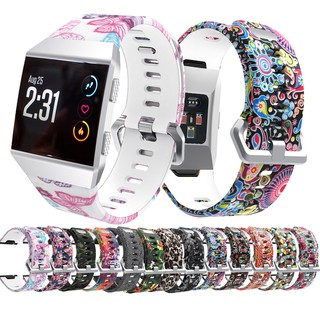 สายนาฬิกาข้อมือซิลิโคนพิมพ์ลายแฟชั่น สไตล์กีฬา แบบเปลี่ยนได้ สำหรับ Fitbit Ionic