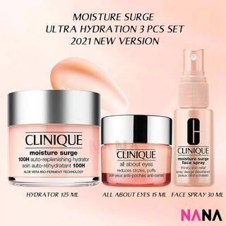 Clinique Moisture Surge Ultra Hydration Set (125ml+30ml+15ml) [New Version] เซตครีมเติมความชุ่มชื้นผิวขาดน้ำ 125มิลลิลิตร+30มิลลิลิตร+15มิลลิลิตร (รุ่นใหม่)